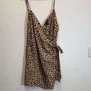 Leopard Print Wrap Romper